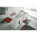 Apakšējais skapis ar izlietni(2 atvilktnes) KOLO Twins 60 cm, matēts melns
