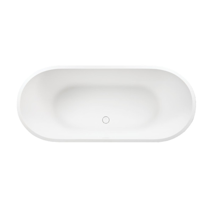 Akmens masas vanna PAA Deco Nudo Zīds, balta, 715 x 1655 mm