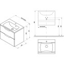 Тумба под умывальник RAVAK SD Classic II 600, белый /белый