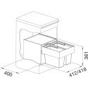 Waste sorting system for 45 cm cabinet BLANCO SELECT II 45/2, 2 x 16 l