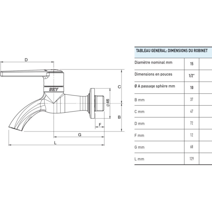 Non-freezing outdoor tap EFFEBI