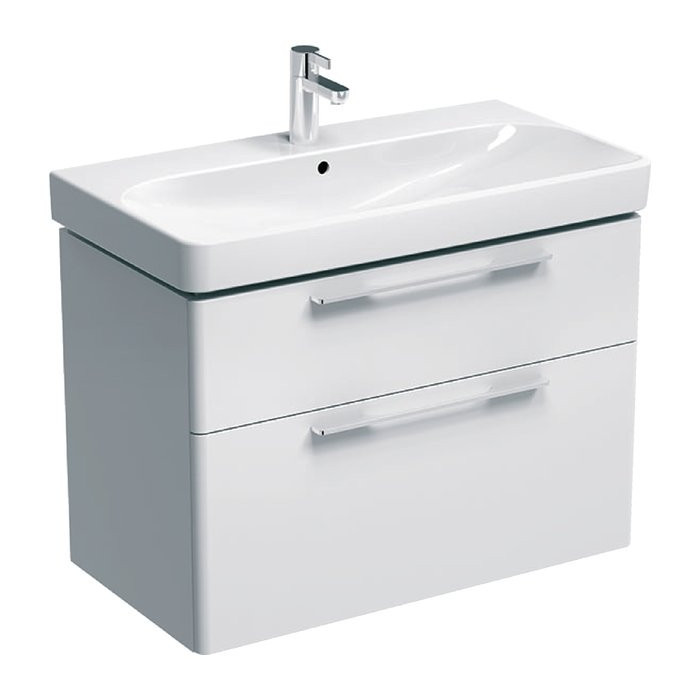 Bottom cabinet with washbasin(2 drawers) GEBERIT Smyle 90 cm, glossy white