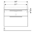 Bottom cabinet with washbasin(2 drawers) GEBERIT Smyle 90 cm, glossy white