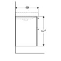 Apakšējais skapis ar izlietni(2 atvilktnes) GEBERIT Smyle 90 cm, spīdīgi balts
