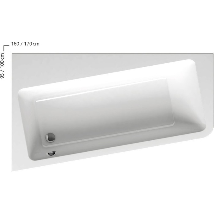 Acrylic asymmetric bath RAVAK 10°