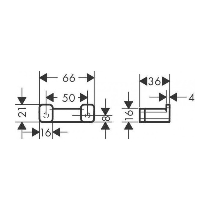 Konks topelträtikule HANSGROHE AddStoris 41755670, must-matt