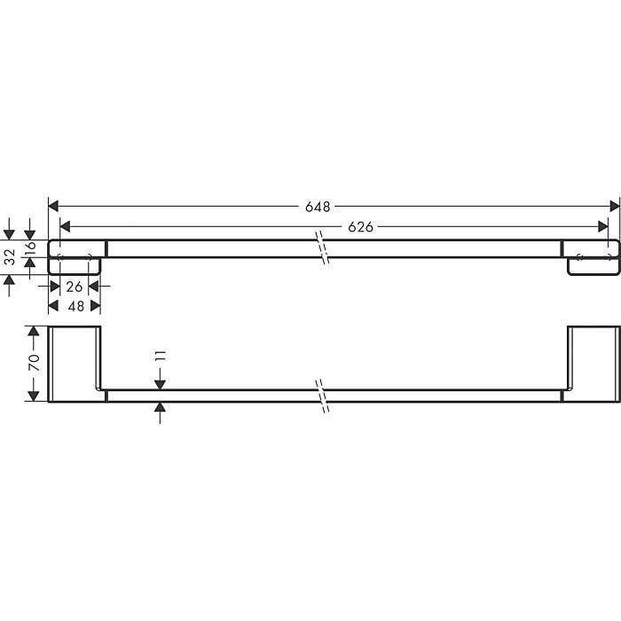 Dvieļa turētājs HANSGROHE AddStoris 41747670, melnmatēts