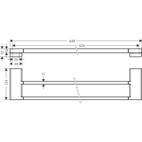 Divvietīgs dvieļu turētājs HANSGROHE AddStoris 41743670, melni matēts