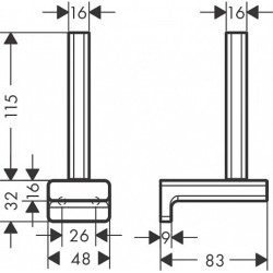 Laikiklis tualetiniam popieriui HANSGROHE AddStoris, 41752670