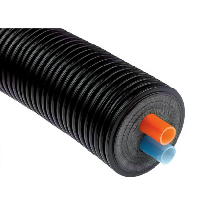 Dubultās izolācijas cauruļu apkures trase TERRENDIS 2 x 32 x 2,9 / 140 mm