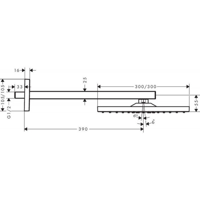 Pirmssienas termostata duša 6 in 1 komplekts HANSGROHE Raindance E 300 1jet, 27952000