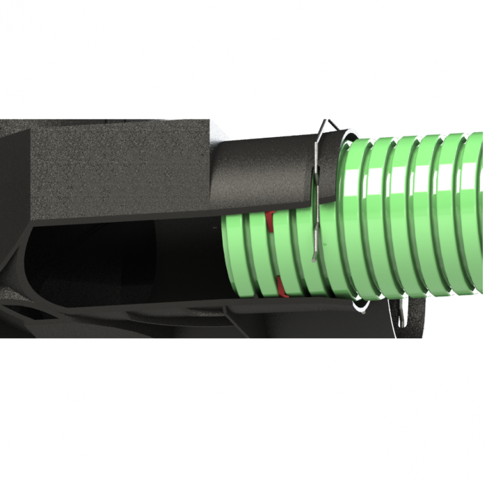 Difuzora kārbas antistatisks elastīgam FITT 75 mm kanāla 2 gredzenu