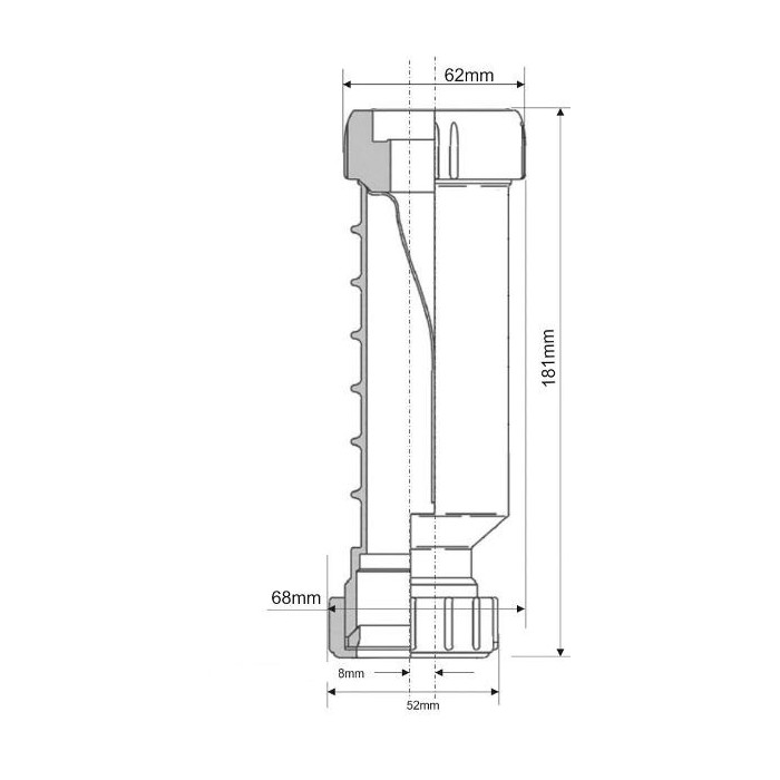 Sausā tipa notekūdeņu vārsts WAVIN HepvO 40 mm x 1 1/2"" vidū