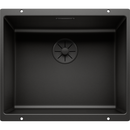 Under the countertop is installed sink BLANCO SUBLINE 500-U Black Edition, black