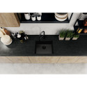 Under the countertop is installed sink BLANCO SUBLINE 500-U Black Edition, black