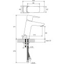 Смеситель для умывальника без нижнего клапана RAVAK 10° 90 mm Свободный черный
