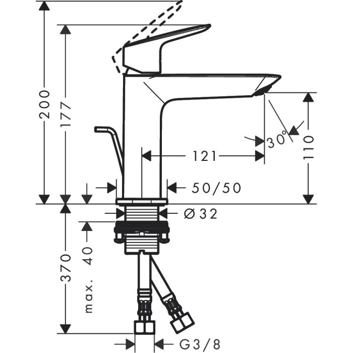 Praustuvo maišytuvas HANSGROHE Logis 110 CoolStart, 71254000