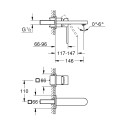 Pre-wall faucet for washbasin GROHE Plus M, 29303003