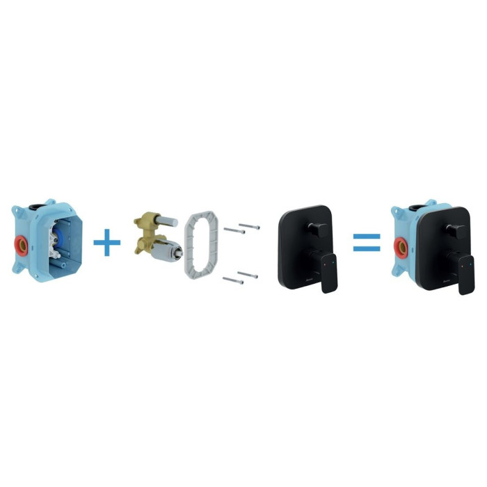Seinasisene termostaatsegisti R-boxiga RAVAK 10° Vaba must