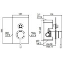 Pre-wall shower system ALPI Blue black-matte