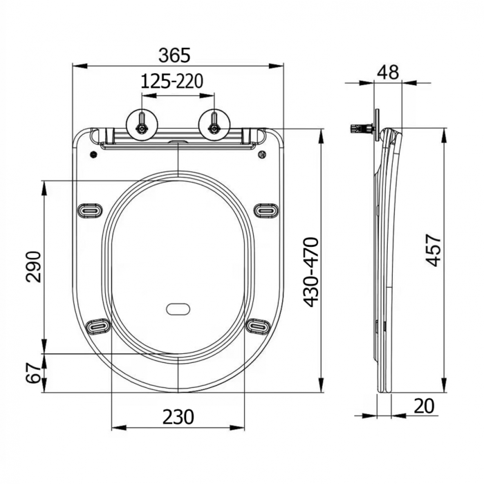 WC-poti kate SAPHO aeglaselt liikuv SLIM, PCS1012
