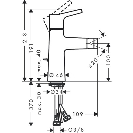 Bidē maisītājs HANSGROHE Talis S, 72200000