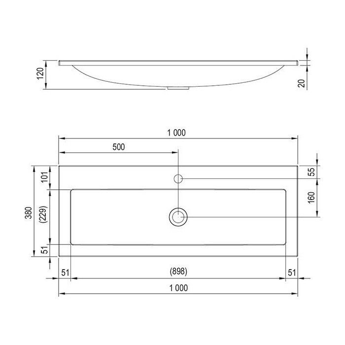 Izlietne RAVAK Clear 1000 mm