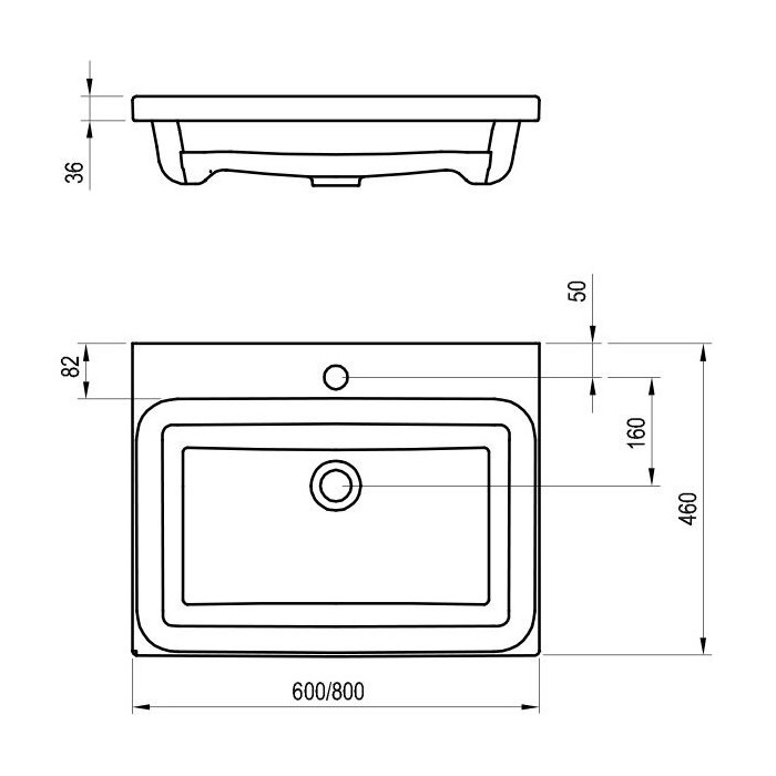 Washbasin RAVAK Comfort 800 mm