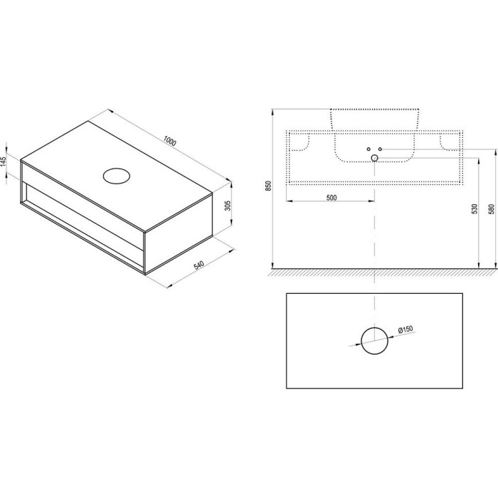 Valamukapp RAVAK Step SD 1000, valge /valge