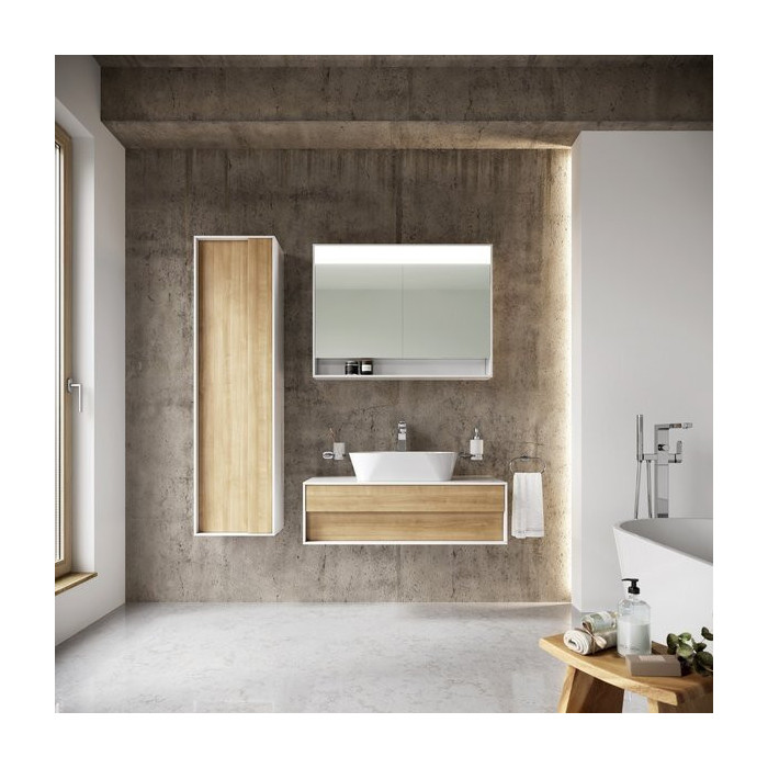 Praustuvo spintelė RAVAK Step SD 1000, balta/ąžuolo