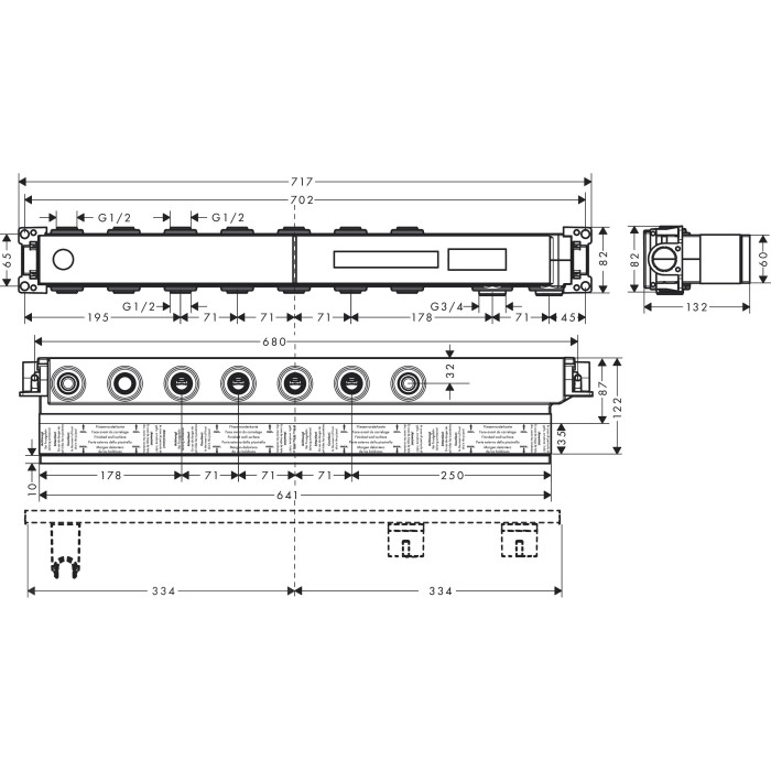 Termostata maisītāja HANSGROHE RainSelect 5 priekšsienas daļa darbojas, 15313180