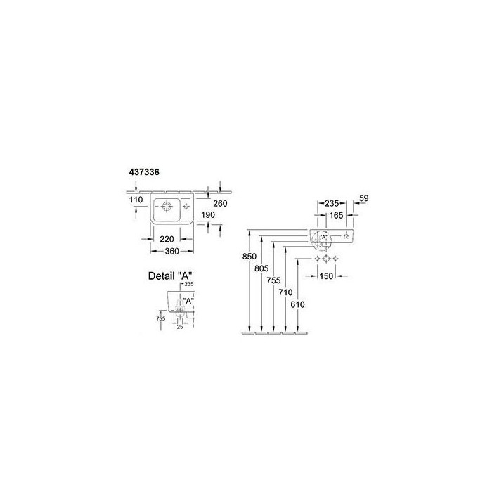 Praustuvas maža VILLEROY&BOCH 360x260 Architectura, 43733601