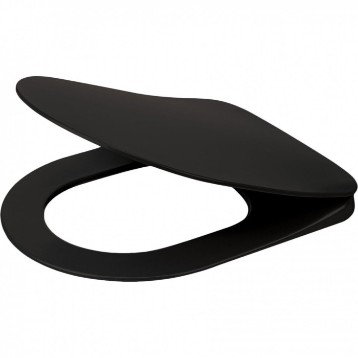 Подвесной унитаз DEANTE Peonia Rimless with Slim Slow close cover, черный-матовый
