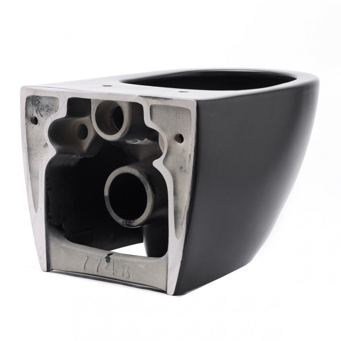 Suspended toilet SAT Rimless with Slim Slow close lid, black-matte