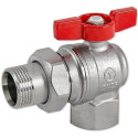 Ball valve angular with disassemblable nut GIACOMINI 3/4"v/outside, short handle