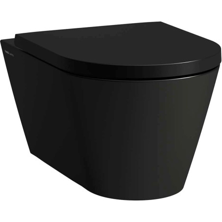Suspended toilet LAUFEN Kartell Rimless with SoftClose lid, black-matte