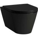 Suspended toilet LAUFEN Kartell Rimless with SoftClose lid, black-matte