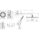 Pirmssienas termostata duša 4 in 1 komplekts HANSGROHE Croma 280, 27961670
