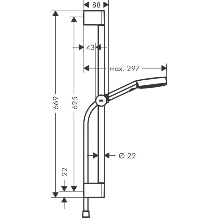 Dušo stovo komplektai HANSGROHE Pulsify Select S 65 cm, 24160670