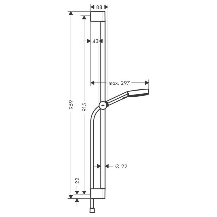 Комплекты душевых подставок HANSGROHE Pulsify Select S 90 см, 24170670