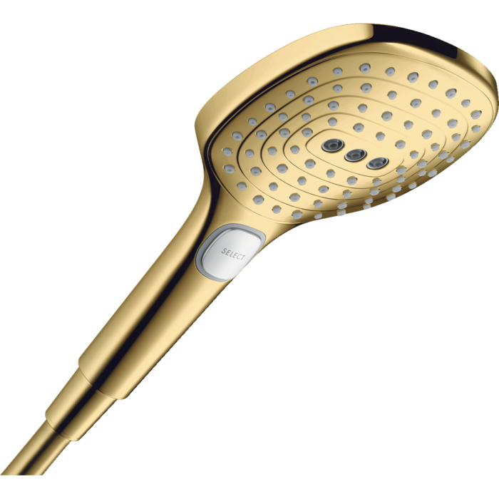 Dušipea HANSGROHE Raindance Select E 120 3 jet Ecosmart, poleeritud kuldoptika, 26520990