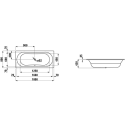 Steel rectangular bathtub LAUFEN Thallium 80 x 180 cm