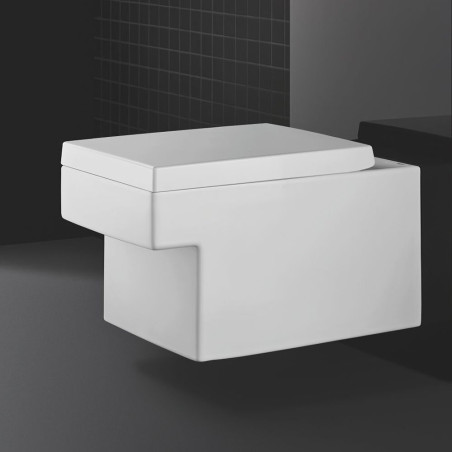 Piekaramais bloks GROHE Cube Ceramic Rimless ar sēdekli un vāku