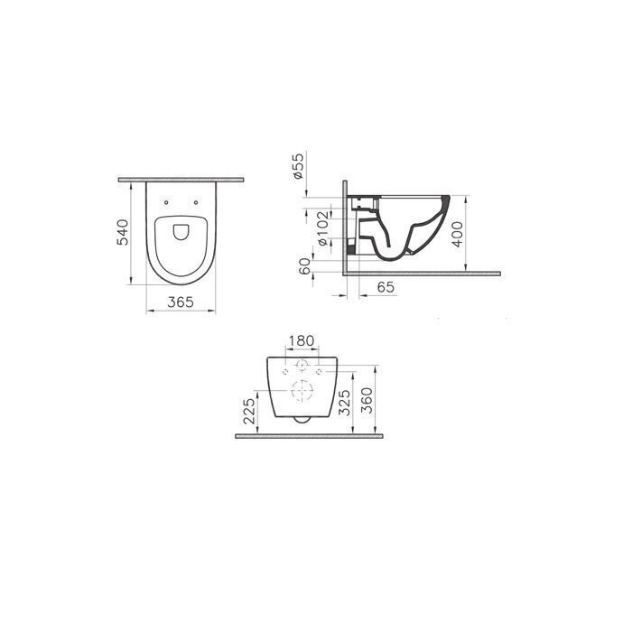Seina sisse GROHE Rapid SL raam kroomitud nupuga WC-dest VITRA Sento Rimless