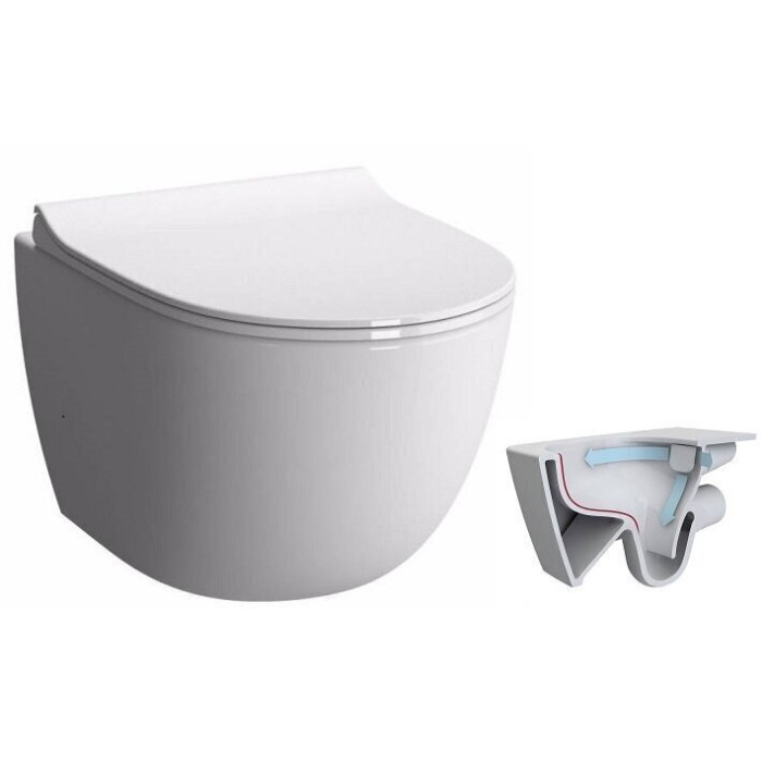 Priekšsienas GROHE Rapid SL rāmis ar hroma pogu no tualetēm VITRA Sento Rimless