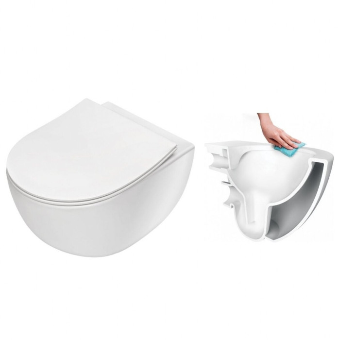 Priekšsienu FRAME GROHE Rapid SL ar baltu pogu no tualetēm DEANTE Peonia Rimless