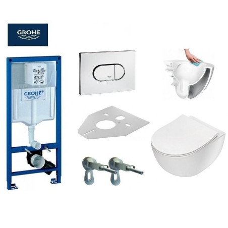 Priekšsienas grohe rapid sl rāmis ar hroma pogām, kas izgatavotas no bruģakmeņiem DEANTE Peonia Rimless