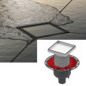 Nerudijančio plieno trapo komplektai ""dry"" for įklijuojamai plytelei ""plate"" TECEdrainpoint S, 150 x 150 mm, vertikalus