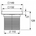 Roostevabast terasest trepikomplektid "kuivad" plaatide "plaadi" kleepimiseks TECEdrainpoint S, 150 x 150 mm, vertikaalne
