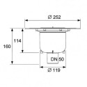 Stainless steel stairway sets "dry" for pasting tile "plate" TECEdrainpoint S, 150 x 150 mm, vertical